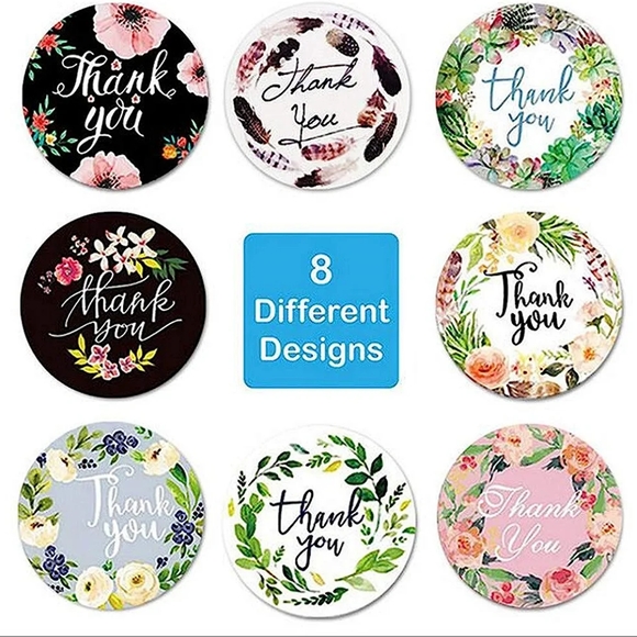 100 - 1.5 Inch Thank You Stickers - Picture 3 of 3